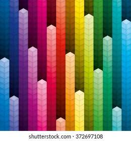 3 d Coloridas pilas de cubos fondo transparente