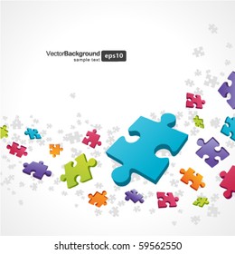 3d colorful puzzle piece vector background