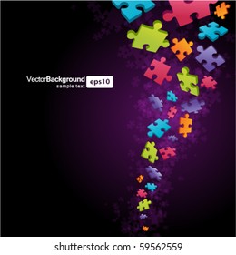 3d colorful puzzle piece vector background
