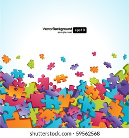 3d Colorful Puzzle Piece Vector Background