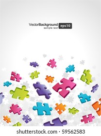 3d colorful puzzle piece vector background