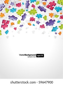 3d colorful puzzle piece vector background