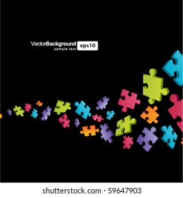 3d colorful puzzle piece vector background