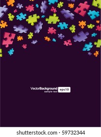 3d colorful puzzle piece vector background