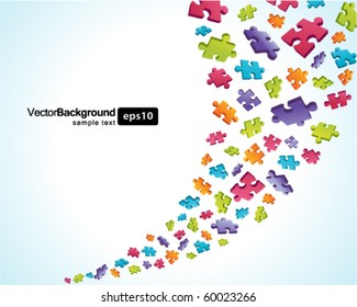 3d Colorful Puzzle Piece Vector Background