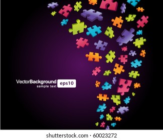 3d colorful puzzle piece vector background