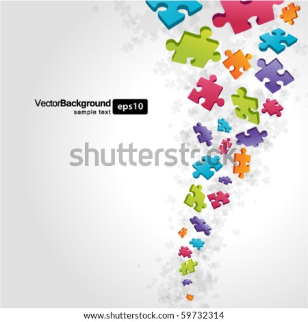 3d colorful puzzle piece vector background