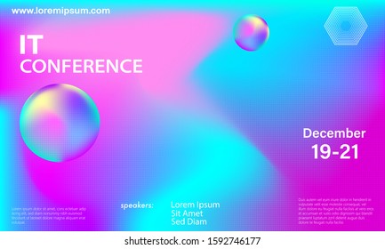 3d colorful shapes. Fluid background. Conference banner. Trendy abstract cover. Futuristic design poster. Colorful gradient. Vector.