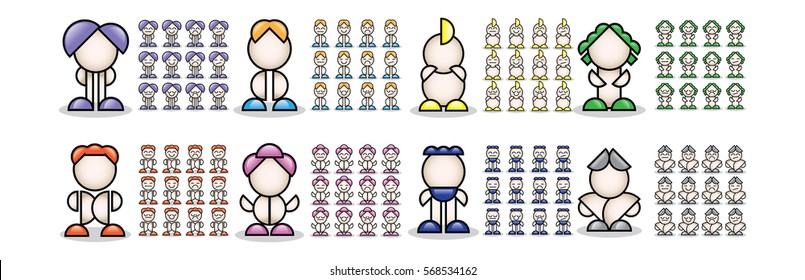 3d colorful small people. 3d image. Isolated white background.