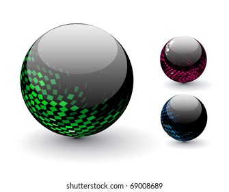 3D colorful sphere design, vector illustration.