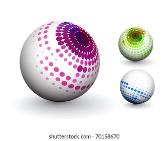 3D colorful sphere design, vector illustration.