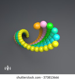 3.ª Composición De Esferas Coloridas. Plantilla de vectores. Estilo Tecnológico Futurista. Ilustración vectorial para Diseño Web, Tecnología, Marketing, Sitio Web, Presentación Empresarial. Elemento de diseño de arte.