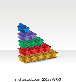 3d colorful stars shapes vector