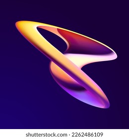 3D colorful twisted lines. Liquid geometric shapes. Abstract vector design element.