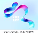 3D colorful twisted ribbon. Abstract geometric element for posters, banner, covers.