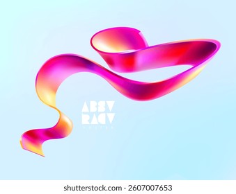 3D colorful twisted ribbon. Abstract geometric element for posters, banner, covers.