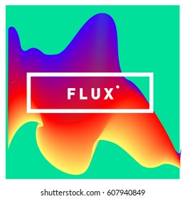 3D Colorful Wave Background. Dynamic Flux Effect. Abstract Vector Illustration. Design Template. Modern Pattern.