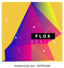 3D Colorful Wave Background. Dynamic Flux Effect. Abstract Vector Illustration. Design Template. Modern Pattern.