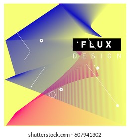 3D Colorful Wave Background. Dynamic Flux Effect. Abstract Vector Illustration. Design Template. Modern Pattern.