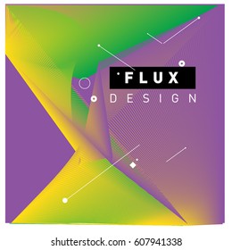 3D Colorful Wave Background. Dynamic Flux Effect. Abstract Vector Illustration. Design Template. Modern Pattern.