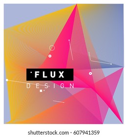 3D Colorful Wave Background. Dynamic Flux Effect. Abstract Vector Illustration. Design Template. Modern Pattern.