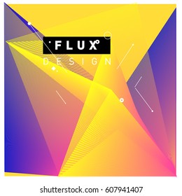 3D Colorful Wave Background. Dynamic Flux Effect. Abstract Vector Illustration. Design Template. Modern Pattern.