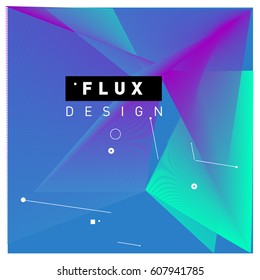 3D Colorful Wave Background. Dynamic Flux Effect. Abstract Vector Illustration. Design Template. Modern Pattern.