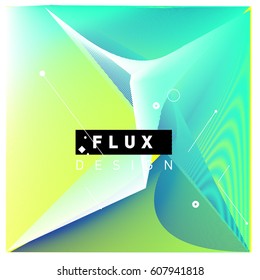 3D Colorful Wave Background. Dynamic Flux Effect. Abstract Vector Illustration. Design Template. Modern Pattern.