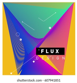 3D Colorful Wave Background. Dynamic Flux Effect. Abstract Vector Illustration. Design Template. Modern Pattern.