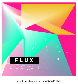 3D Colorful Wave Background. Dynamic Flux Effect. Abstract Vector Illustration. Design Template. Modern Pattern.