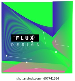 3D Colorful Wave Background. Dynamic Flux Effect. Abstract Vector Illustration. Design Template. Modern Pattern.