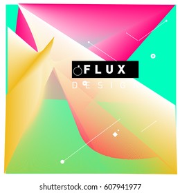 3D Colorful Wave Background. Dynamic Flux Effect. Abstract Vector Illustration. Design Template. Modern Pattern.