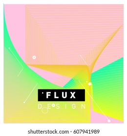 3D Colorful Wave Background. Dynamic Flux Effect. Abstract Vector Illustration. Design Template. Modern Pattern.