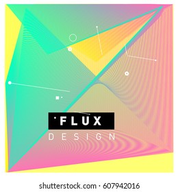 3D Colorful Wave Background. Dynamic Flux Effect. Abstract Vector Illustration. Design Template. Modern Pattern.