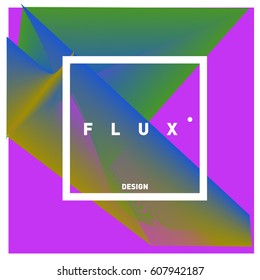 3D Colorful Wave Background. Dynamic Flux Effect. Abstract Vector Illustration. Design Template. Modern Pattern.