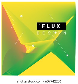 3D Colorful Wave Background. Dynamic Flux Effect. Abstract Vector Illustration. Design Template. Modern Pattern.