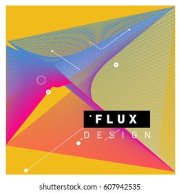 3D Colorful Wave Background. Dynamic Flux Effect. Abstract Vector Illustration. Design Template. Modern Pattern.
