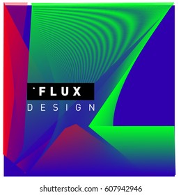3D Colorful Wave Background. Dynamic Flux Effect. Abstract Vector Illustration. Design Template. Modern Pattern.