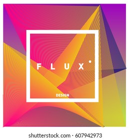 3D Colorful Wave Background. Dynamic Flux Effect. Abstract Vector Illustration. Design Template. Modern Pattern.