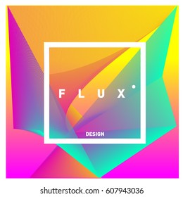 3D Colorful Wave Background. Dynamic Flux Effect. Abstract Vector Illustration. Design Template. Modern Pattern.