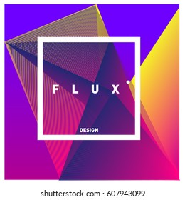 3D Colorful Wave Background. Dynamic Flux Effect. Abstract Vector Illustration. Design Template. Modern Pattern.