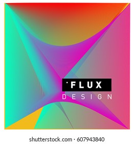 3D Colorful Wave Background. Dynamic Flux Effect. Abstract Vector Illustration. Design Template. Modern Pattern.
