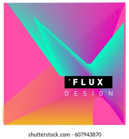 3D Colorful Wave Background. Dynamic Flux Effect. Abstract Vector Illustration. Design Template. Modern Pattern.