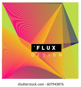 3D Colorful Wave Background. Dynamic Flux Effect. Abstract Vector Illustration. Design Template. Modern Pattern.