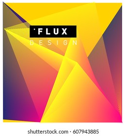 3D Colorful Wave Background. Dynamic Flux Effect. Abstract Vector Illustration. Design Template. Modern Pattern.