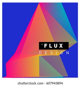 3D Colorful Wave Background. Dynamic Flux Effect. Abstract Vector Illustration. Design Template. Modern Pattern.