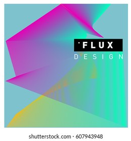 3D Colorful Wave Background. Dynamic Flux Effect. Abstract Vector Illustration. Design Template. Modern Pattern.