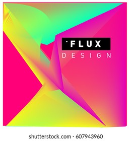 3D Colorful Wave Background. Dynamic Flux Effect. Abstract Vector Illustration. Design Template. Modern Pattern.