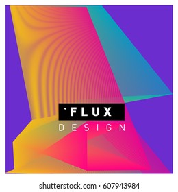 3D Colorful Wave Background. Dynamic Flux Effect. Abstract Vector Illustration. Design Template. Modern Pattern.