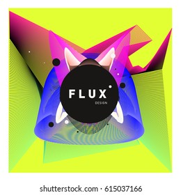 3D Colorful Wave Background. Dynamic Flux Effect. Abstract Vector Illustration. Design Template. Modern Pattern.
